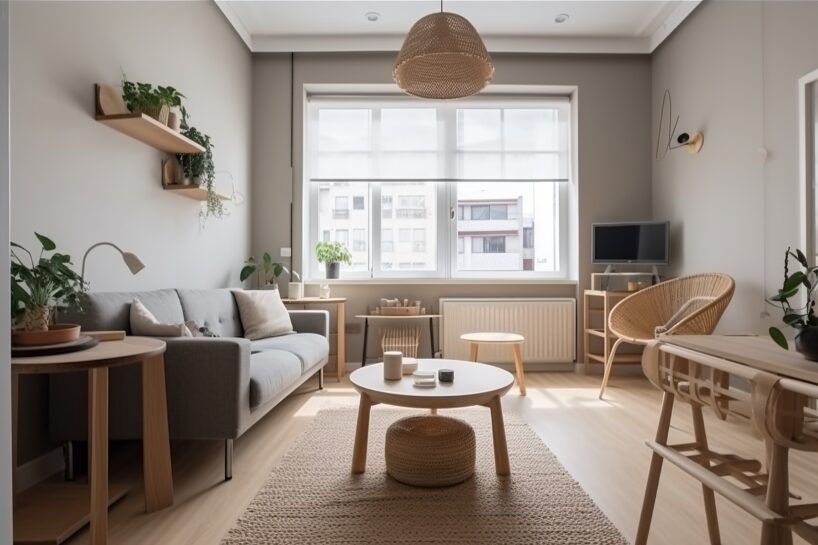 Salon décoré avec le home staging